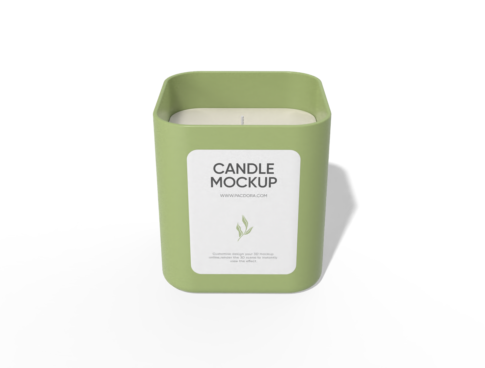 Square candle mockup