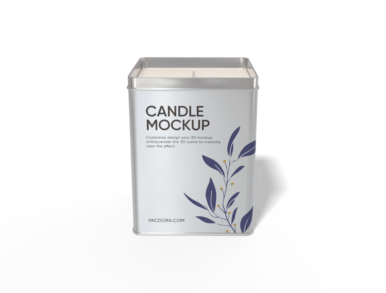 Square candle mockup