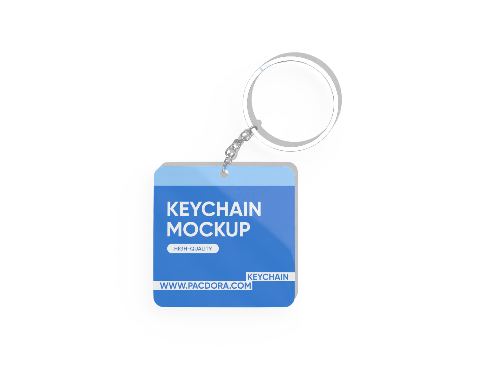 Square keychain mockup