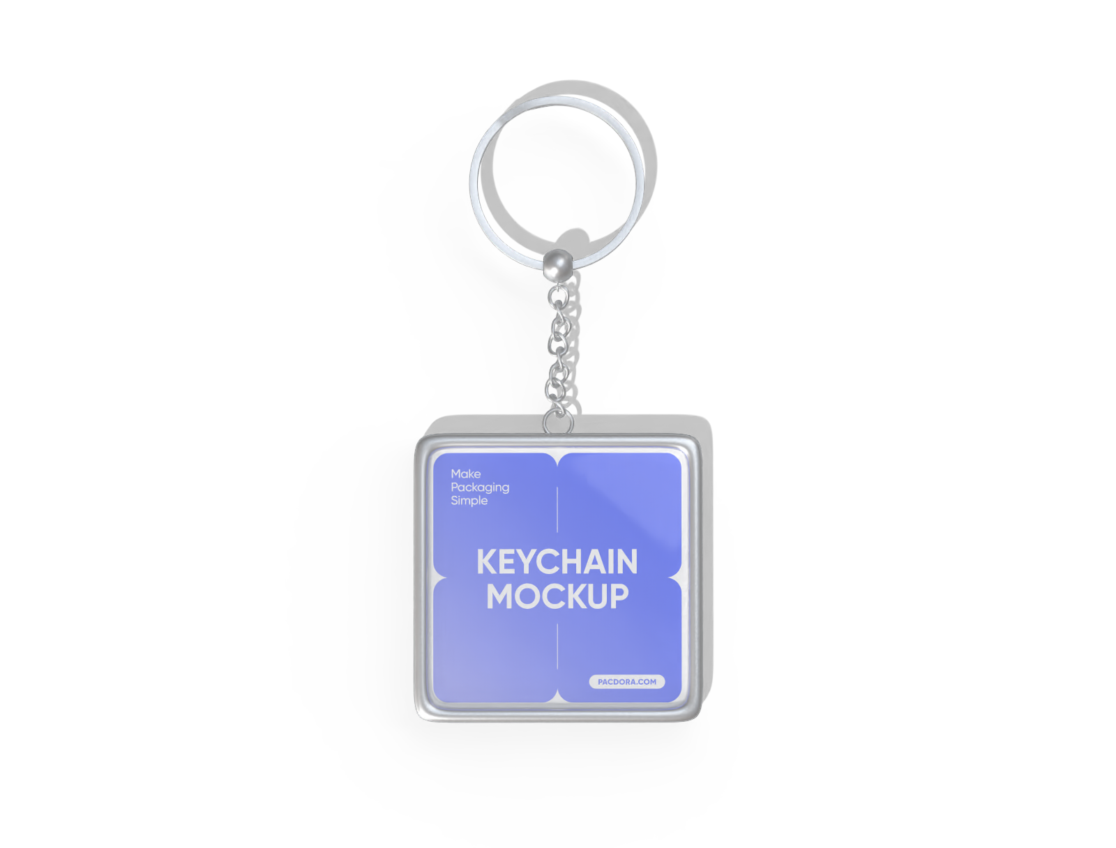 Square keychain mockup