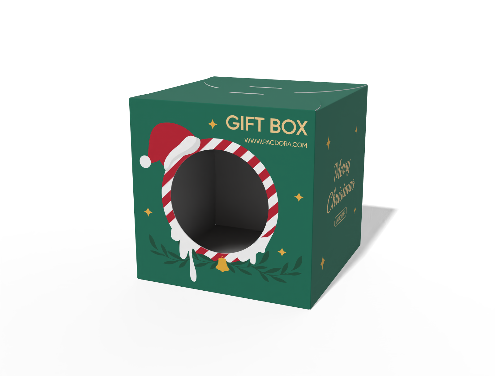 Gift box with window mockup