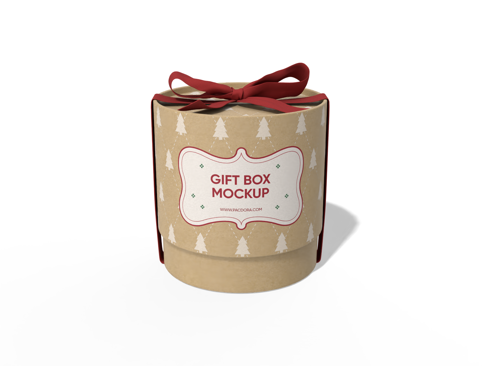 Round gift box mockup