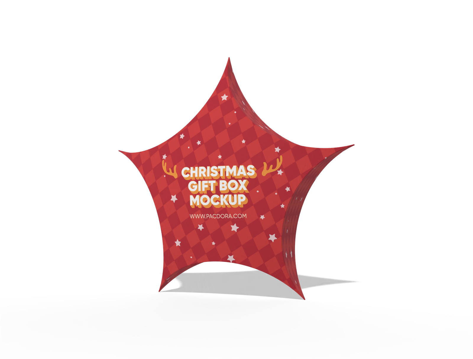 Star shaped pillow box mockup