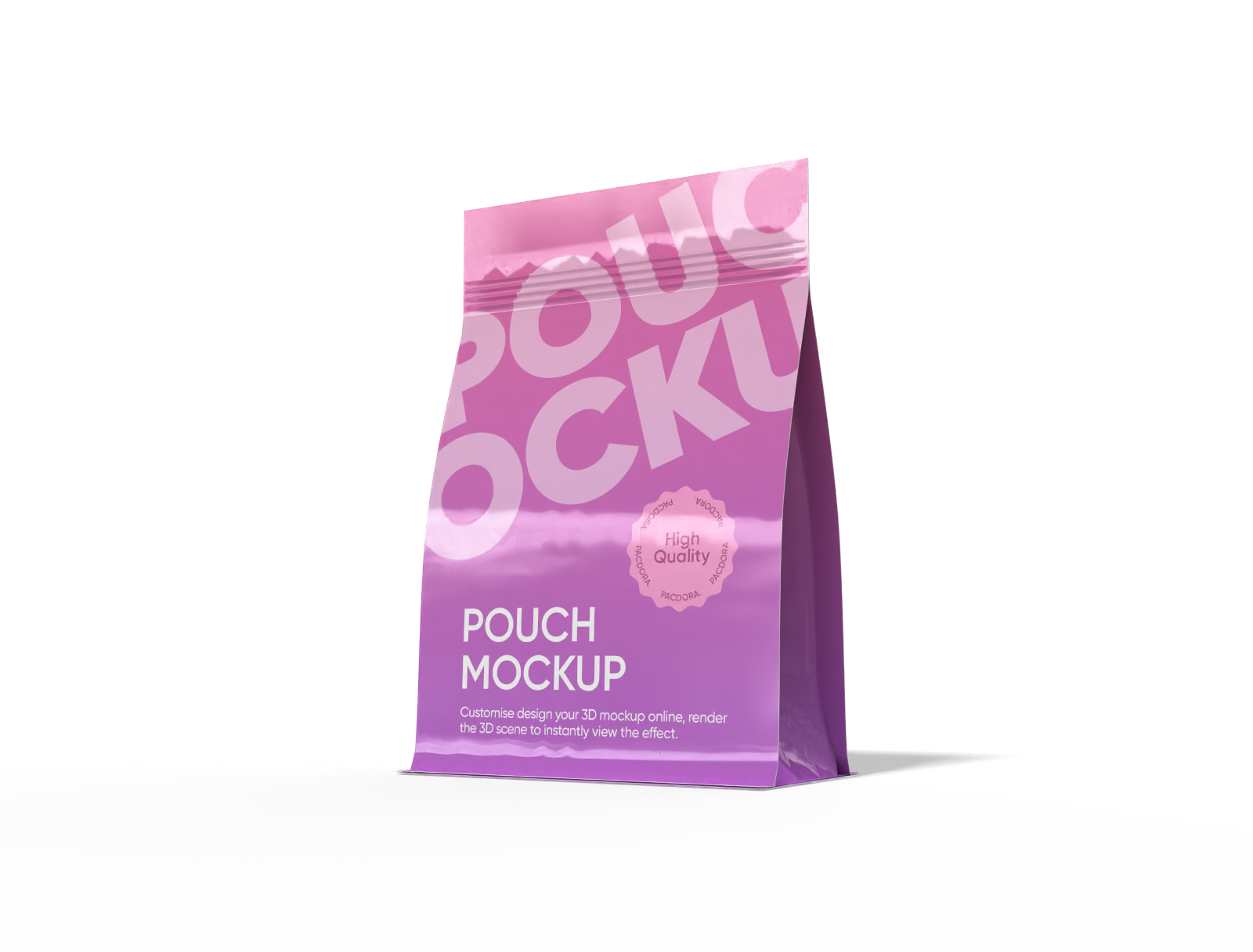 Flat bottom pouch with zipper mockup