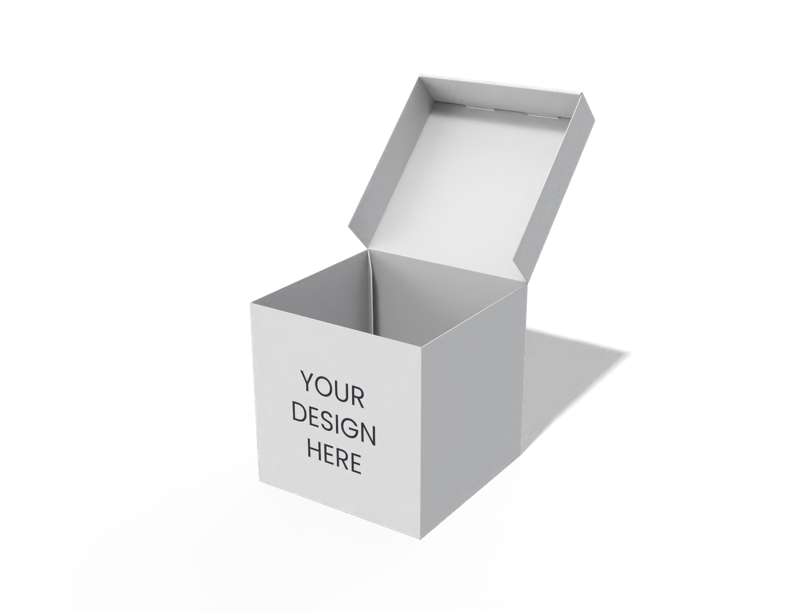 Four-sided corner flip-top box mockup Four-sided corner flip-top box mockup