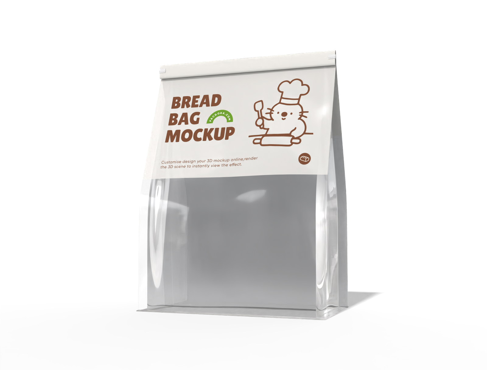 Bread bag packaging mockup