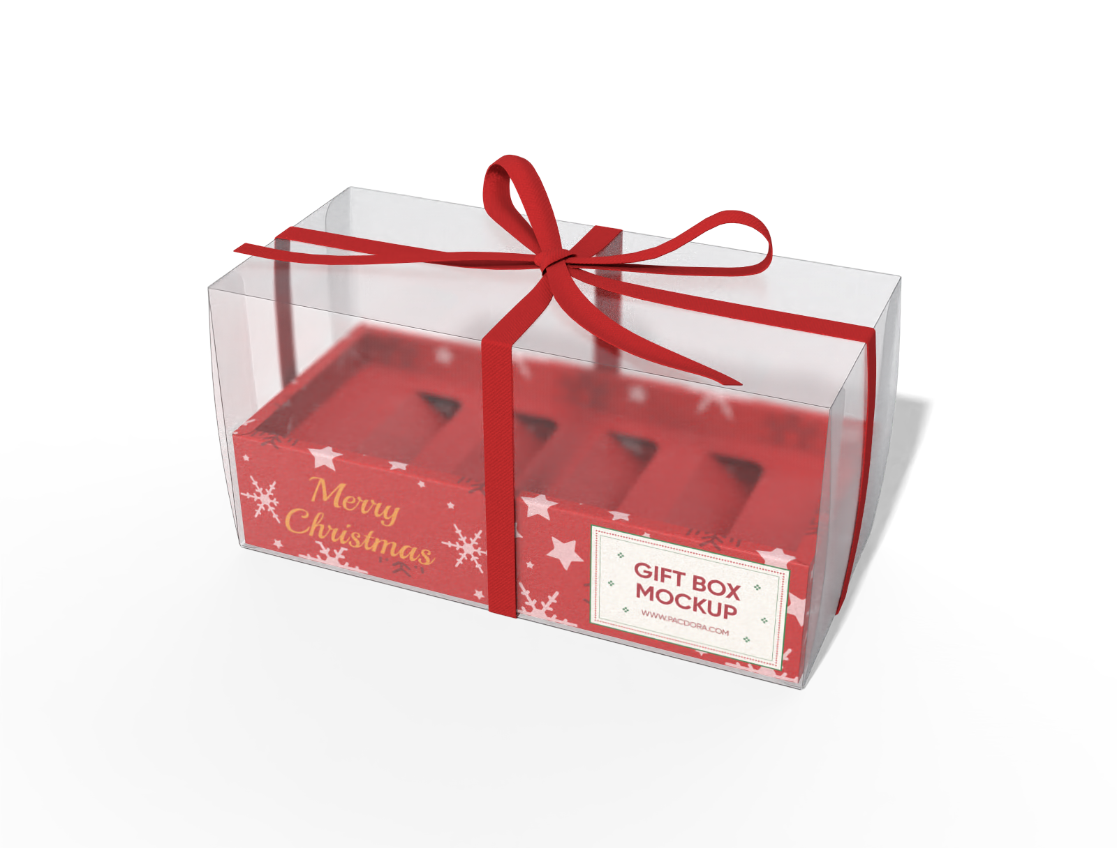 Gift box with ribbon mockup