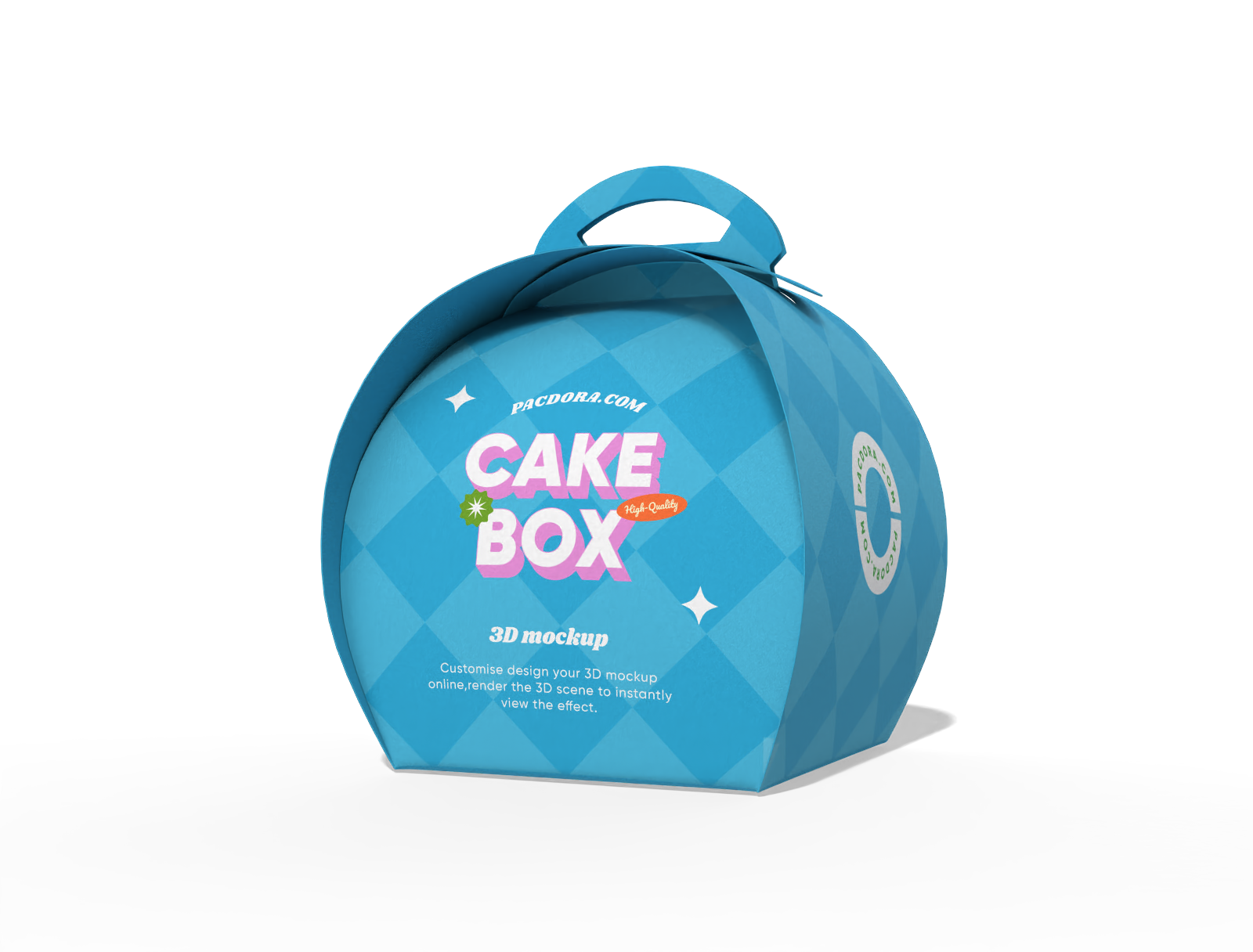 Cake box with handle mockup
