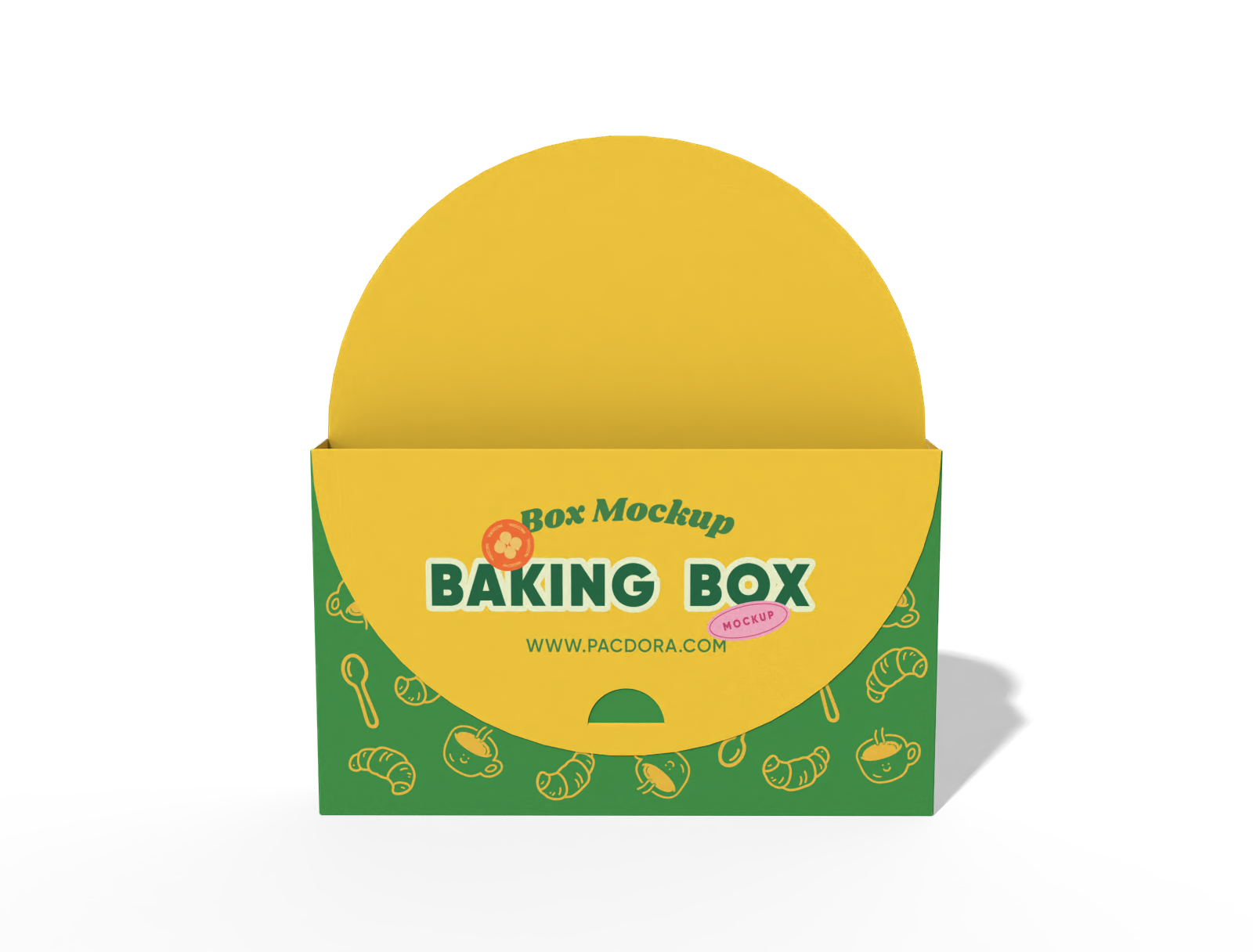Folding semicircular display baking box mockup