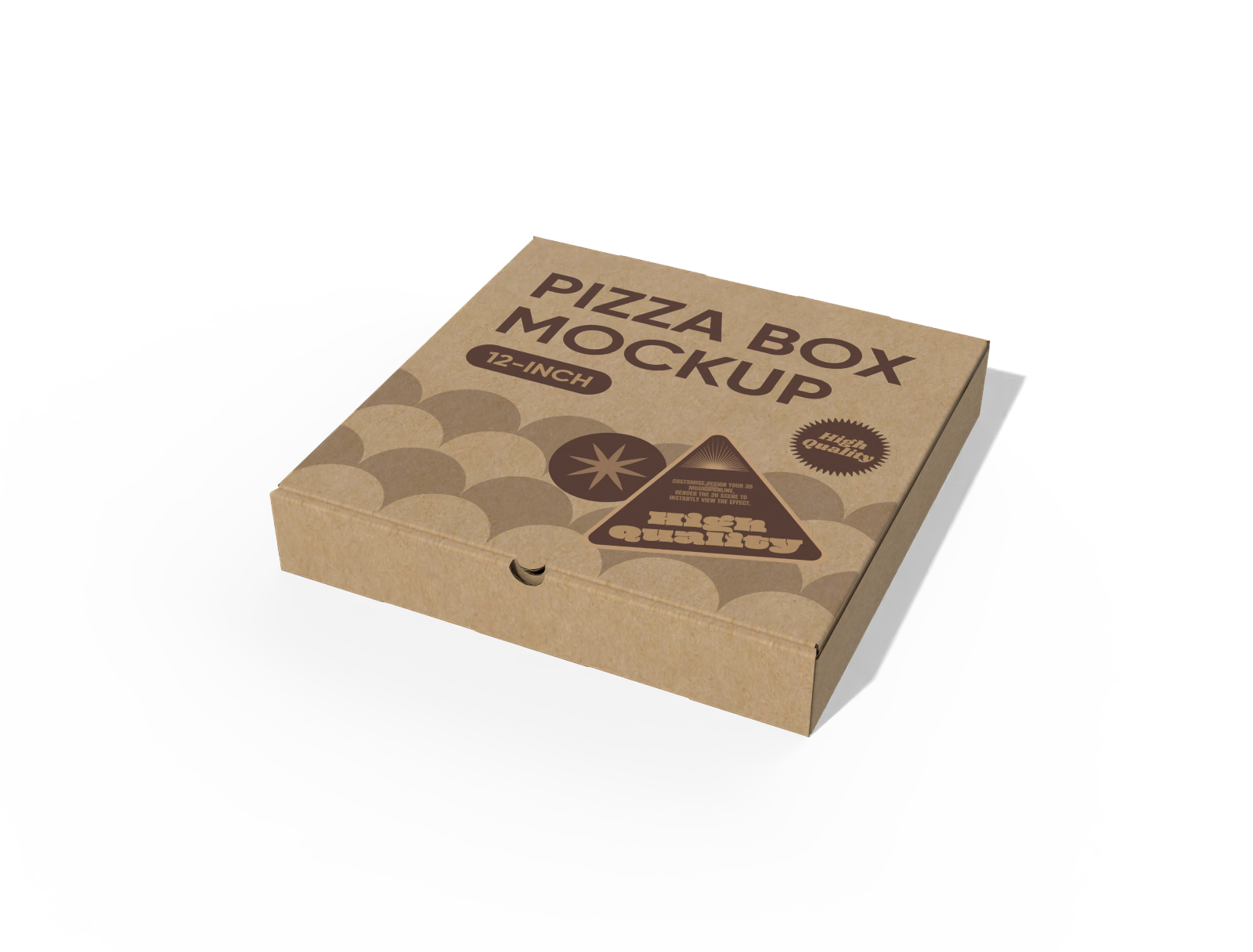 12 in Pizza box mockup