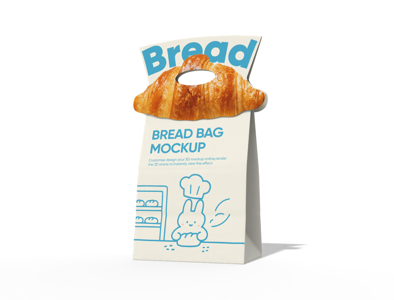 Paper bread bag mockup