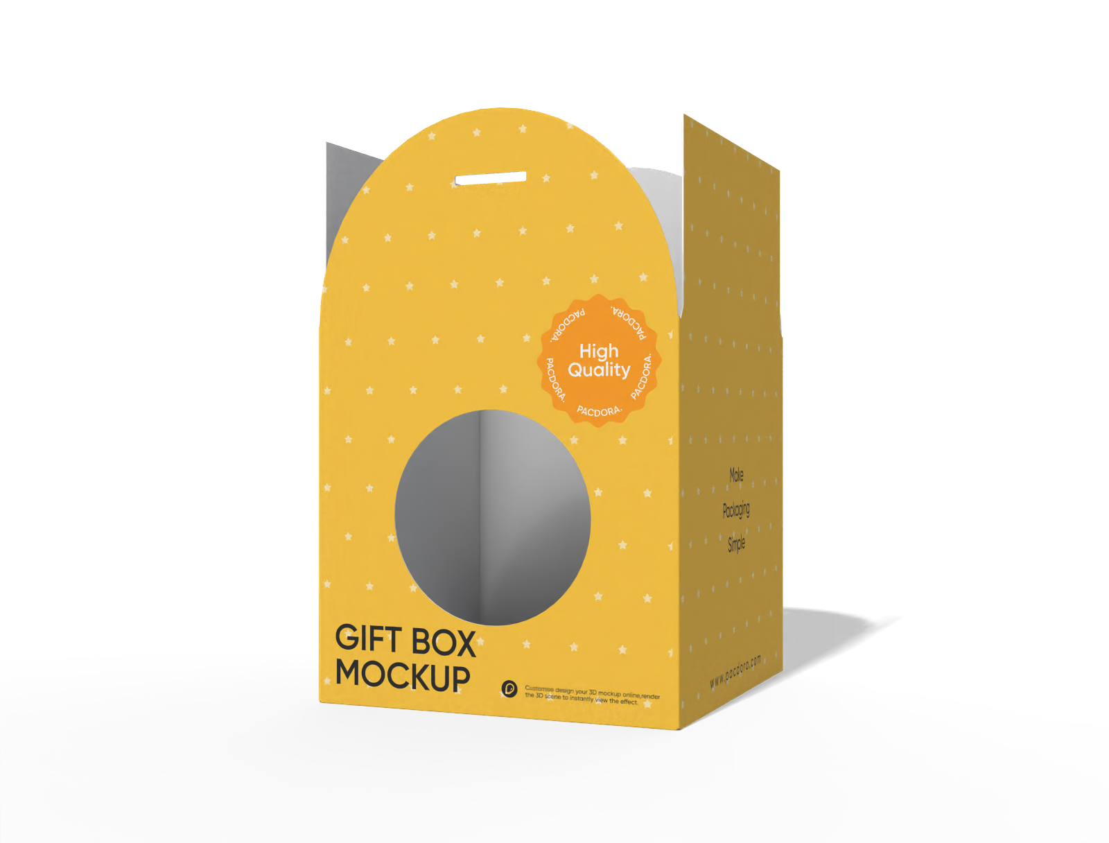 Gift box with window mockup Gift box with window mockup