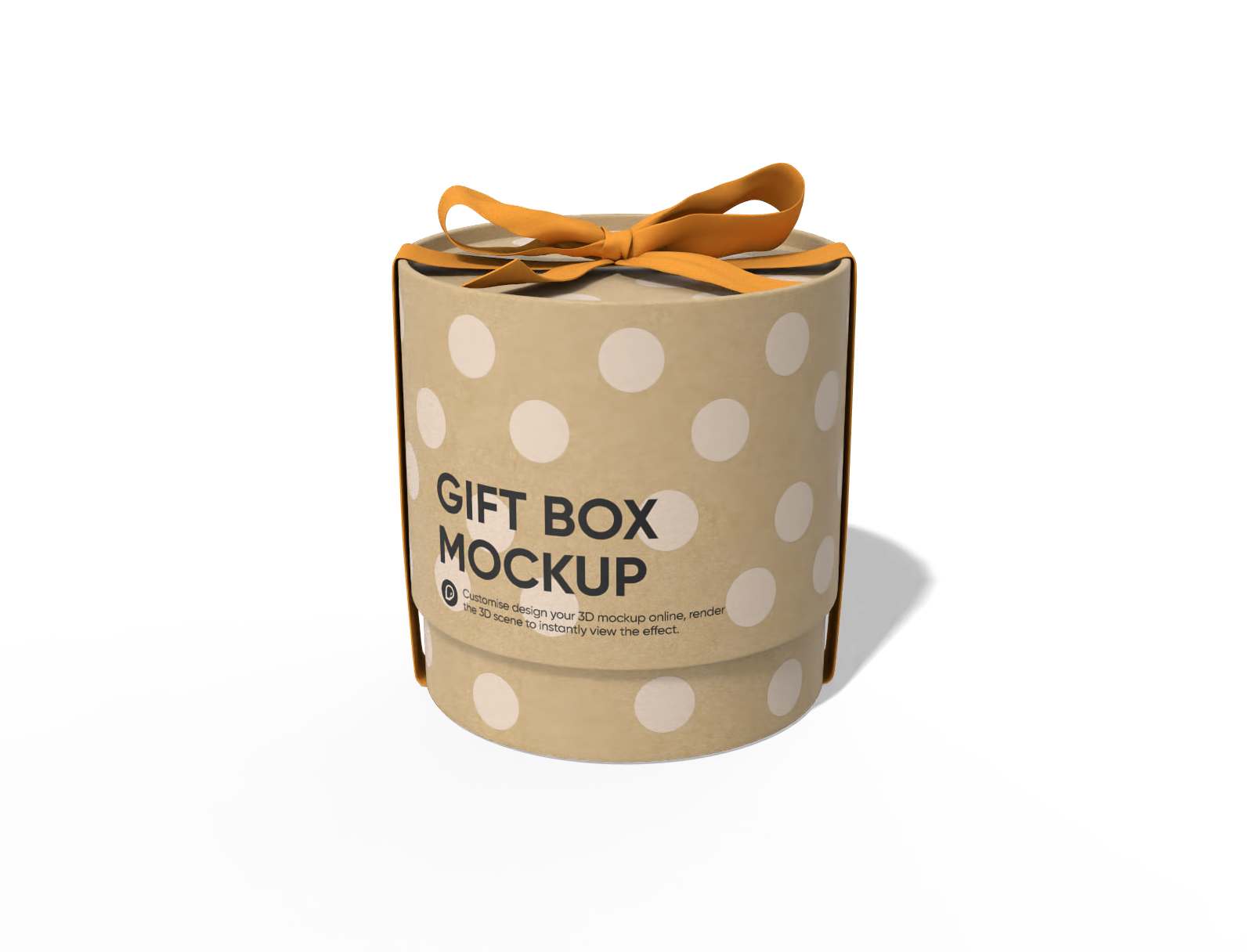 Round gift box mockup