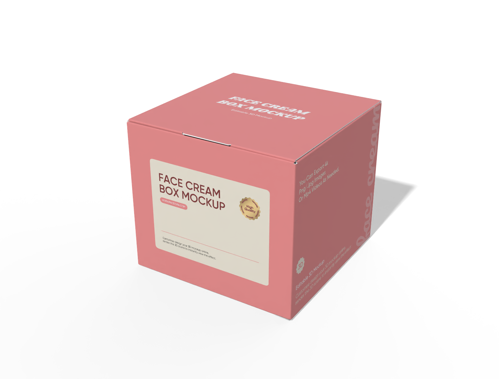 neck lock Square face cream box mockup