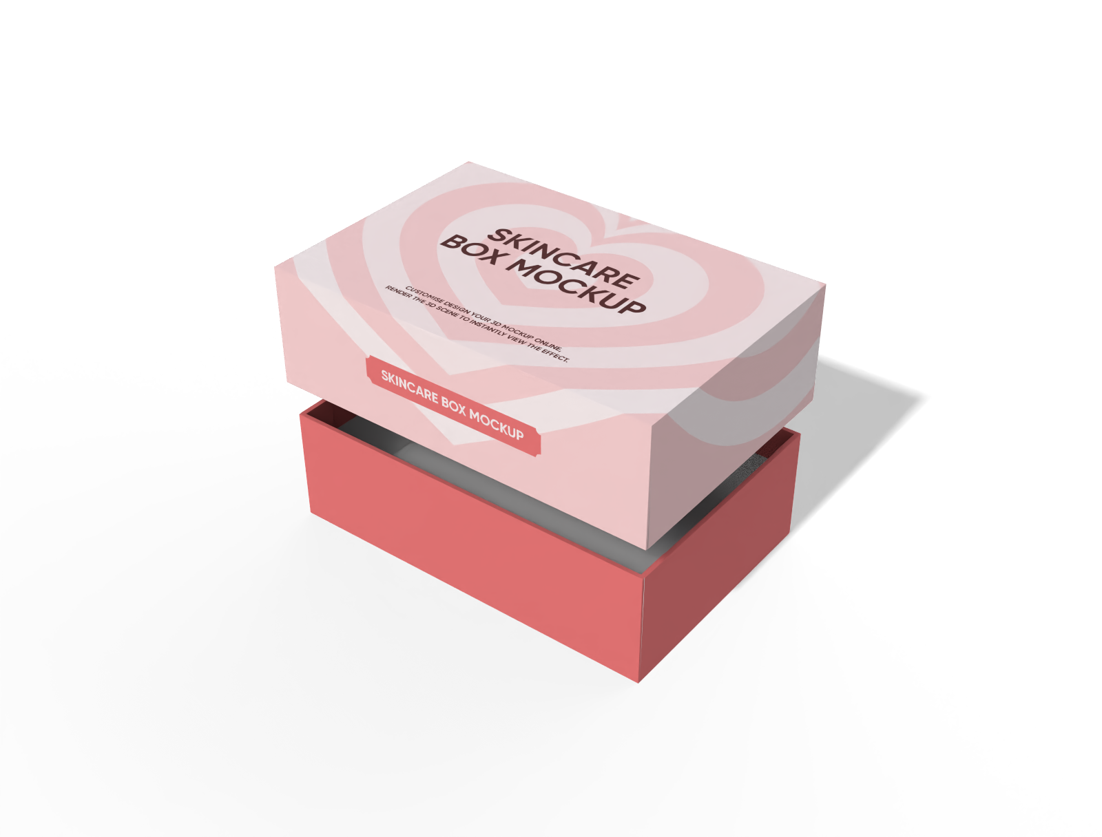 Skincare box with lid mockup