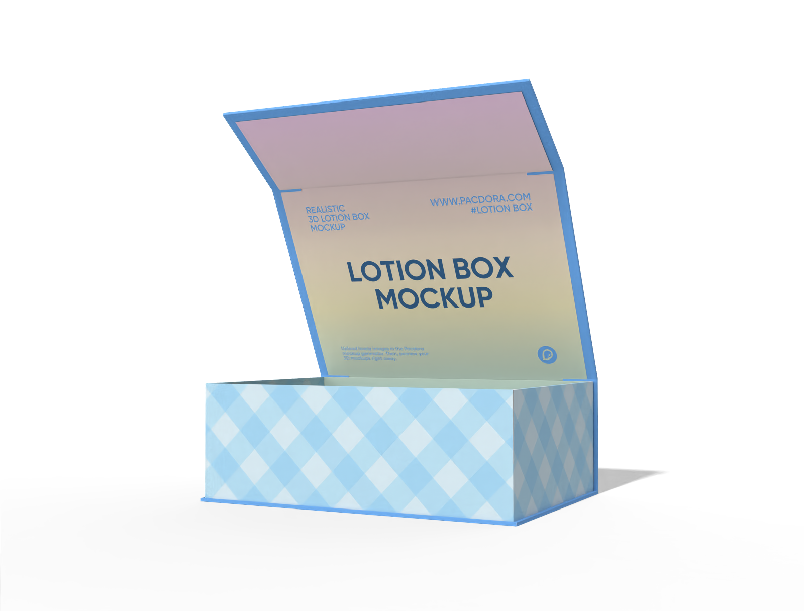 Flip top lotion box mockup