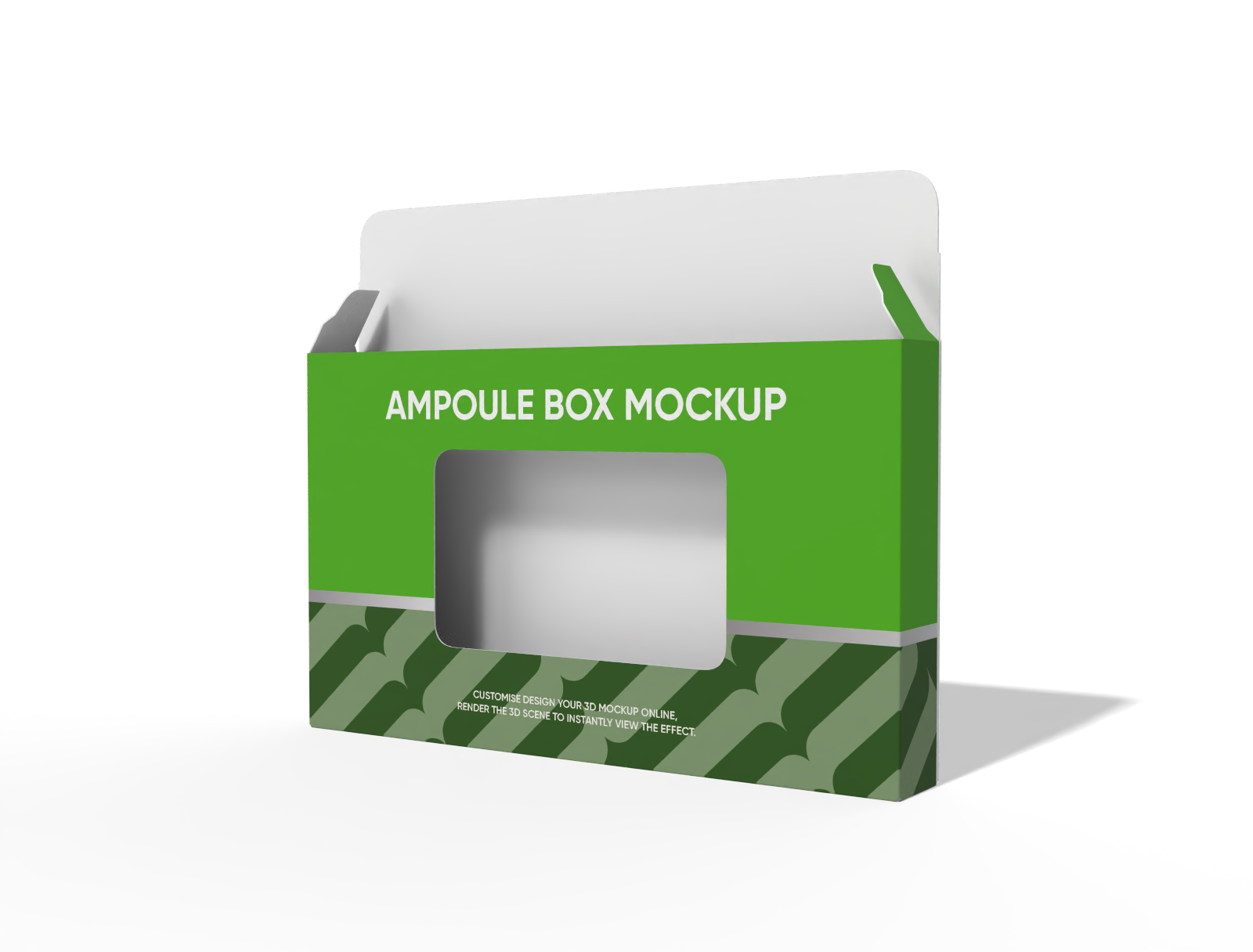 Tuck end window ampoule box mockup