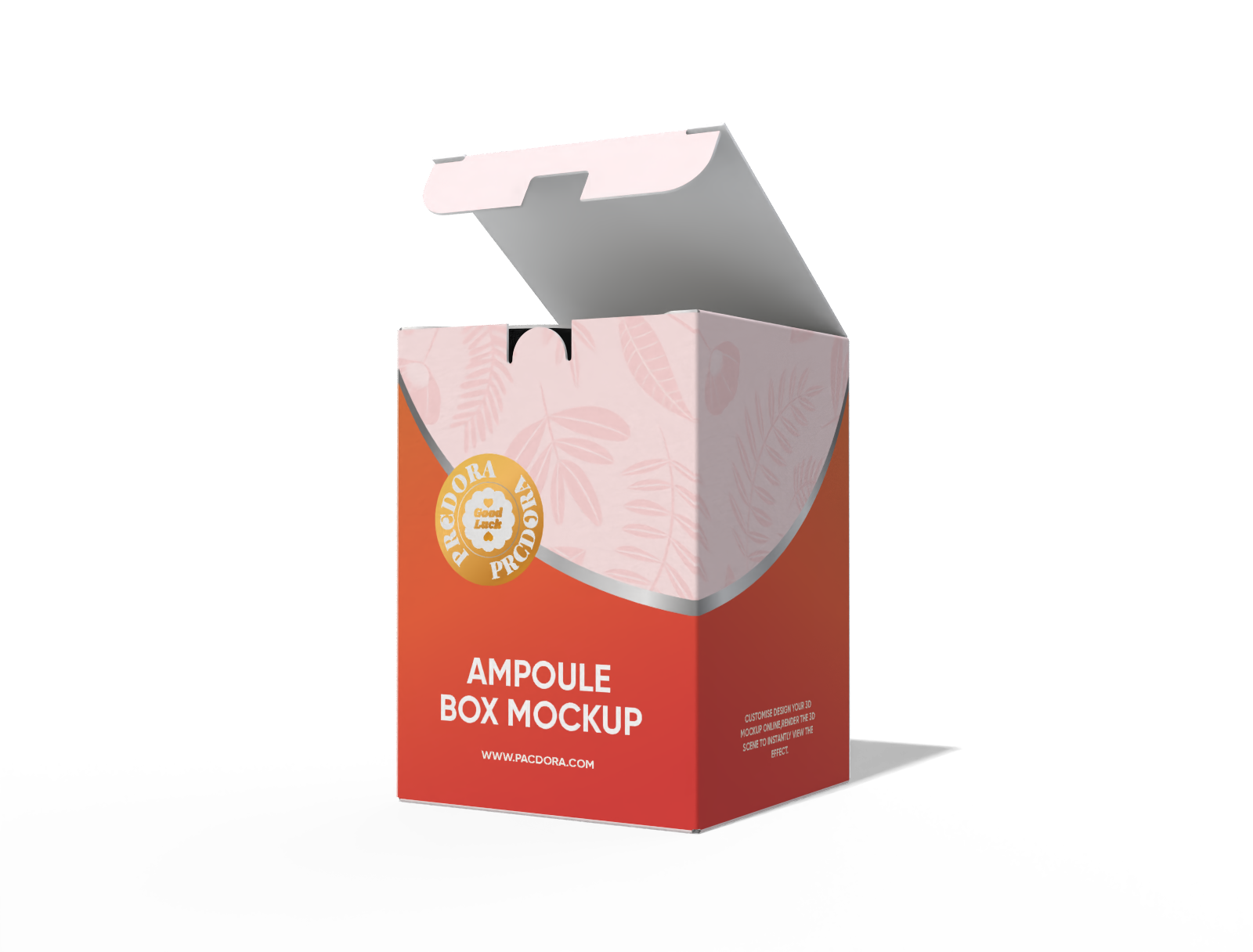 Easy lock-top tuck end ampoule box mockup