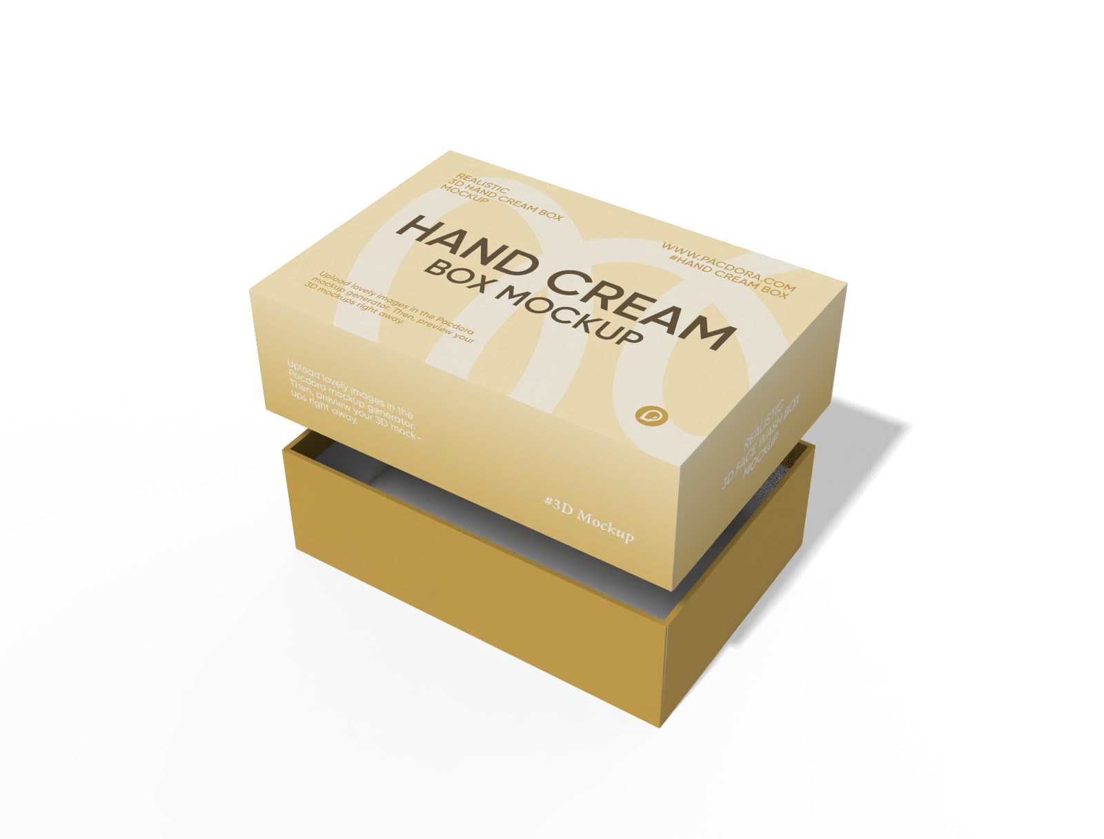 Hand cream box with lid mockup
