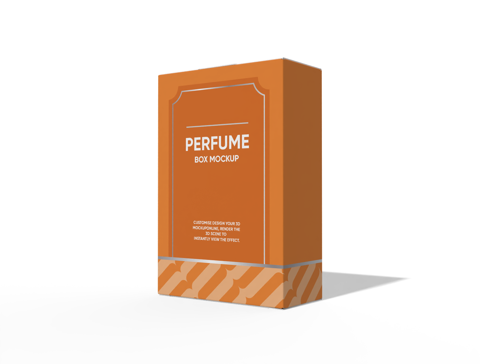 Mockup de caixa de perfume com fecho no gargalo