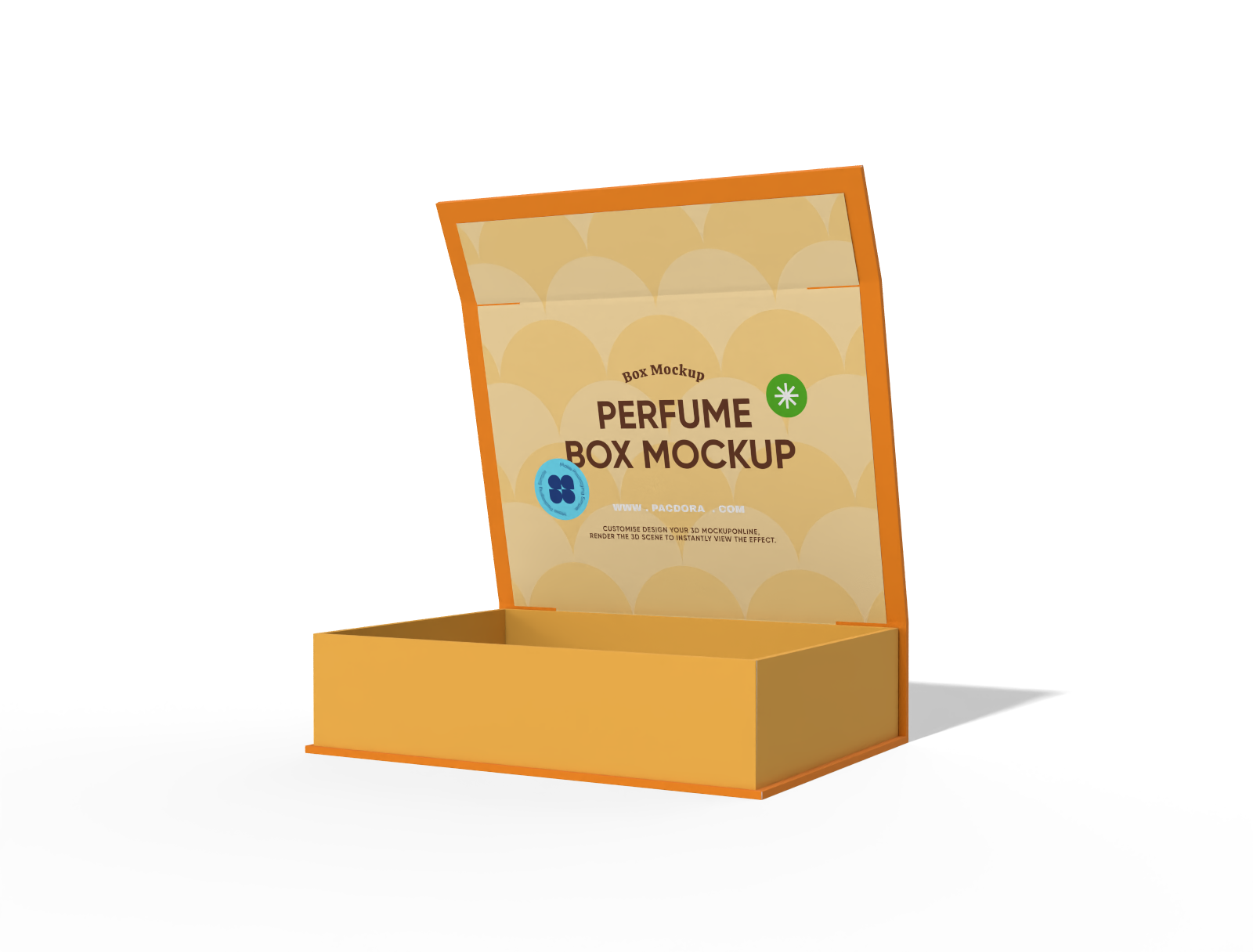 Flip top magnetic perfume box mockup