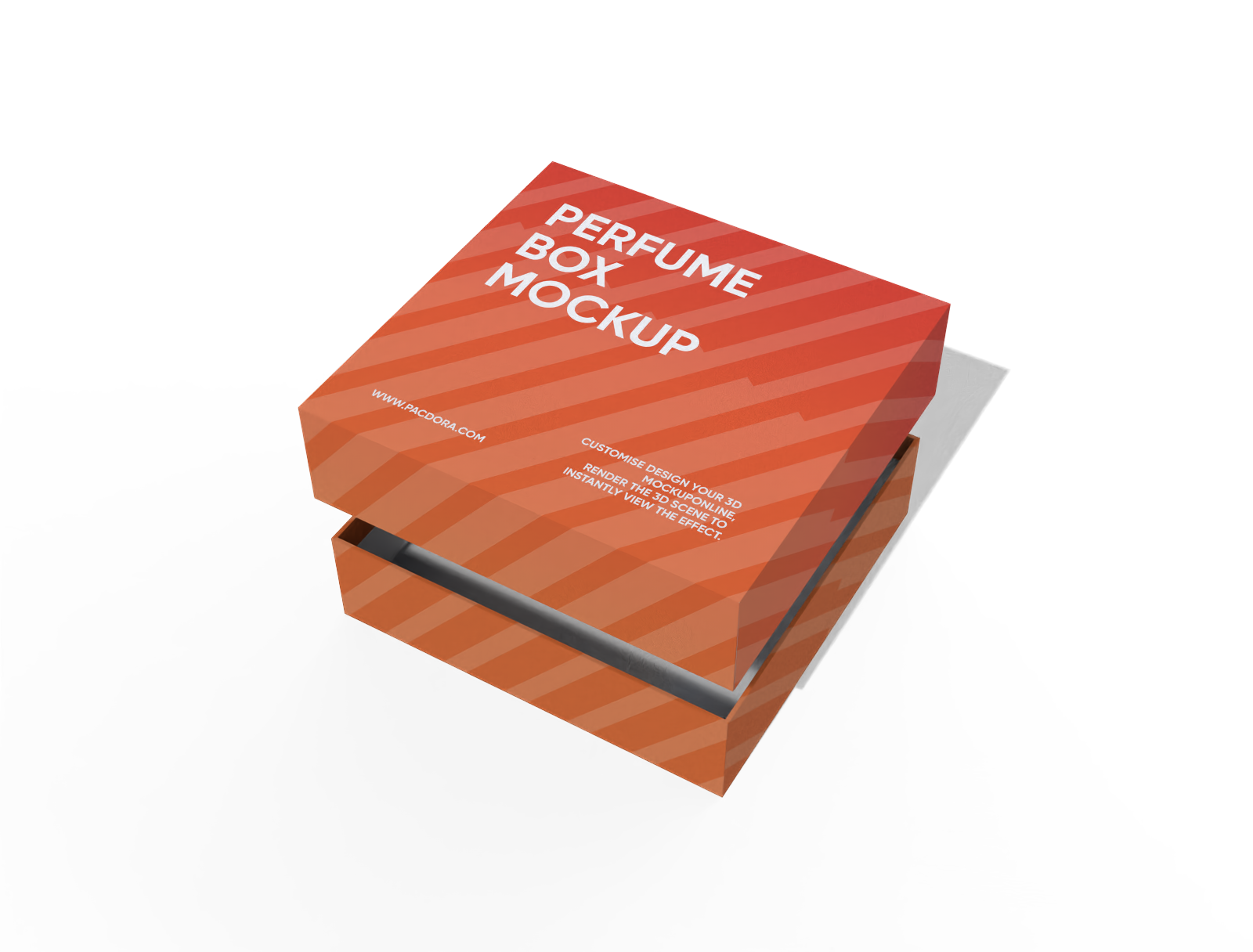 Mockup de caixa de perfume quadrada com dupla abertura