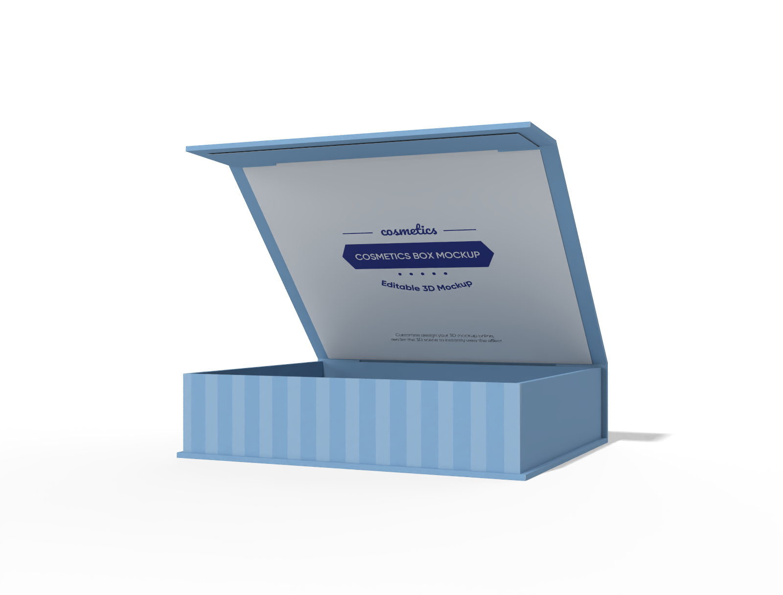 Cosmetics box with lid mockup