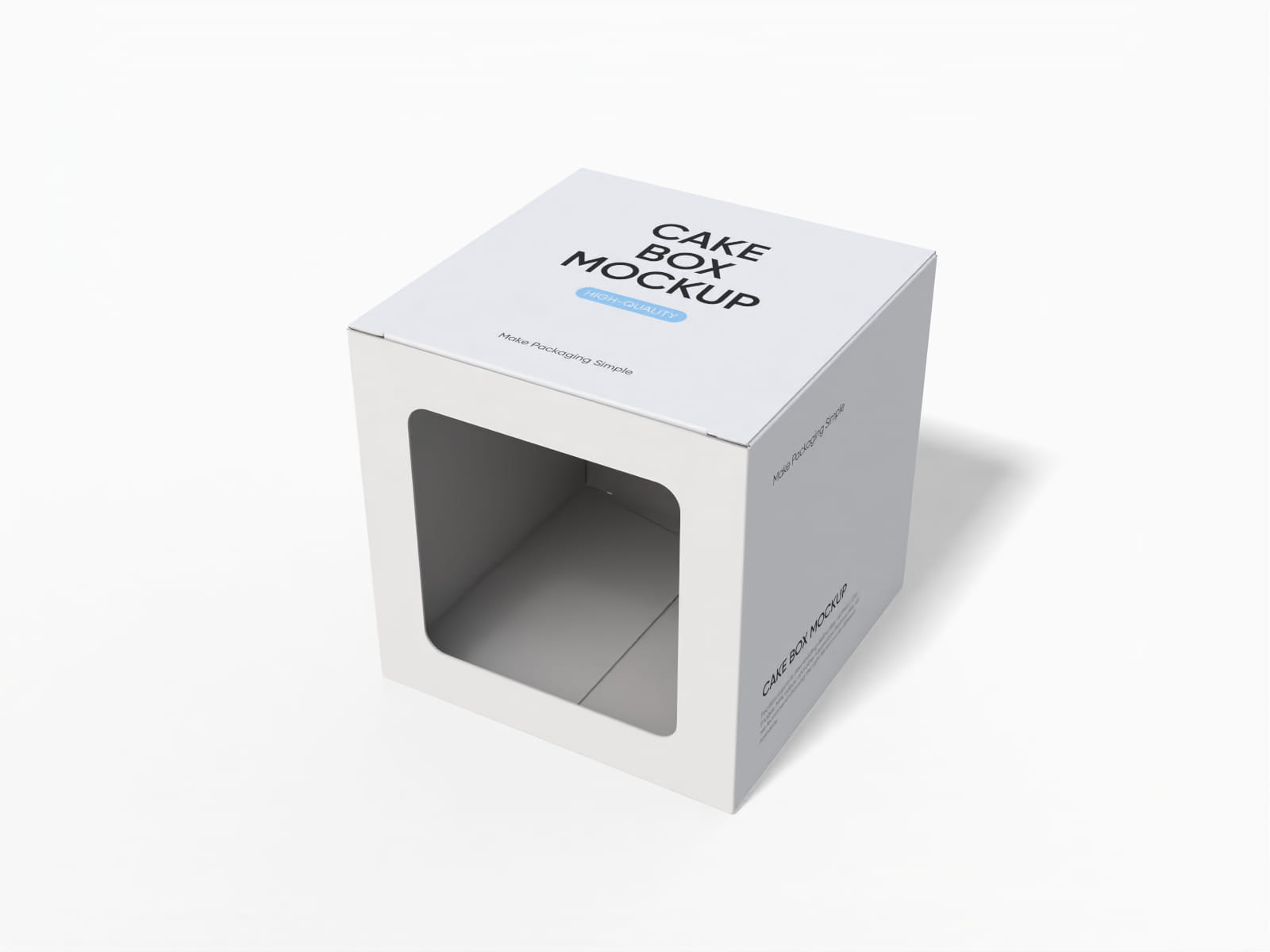 Square cake box mockup