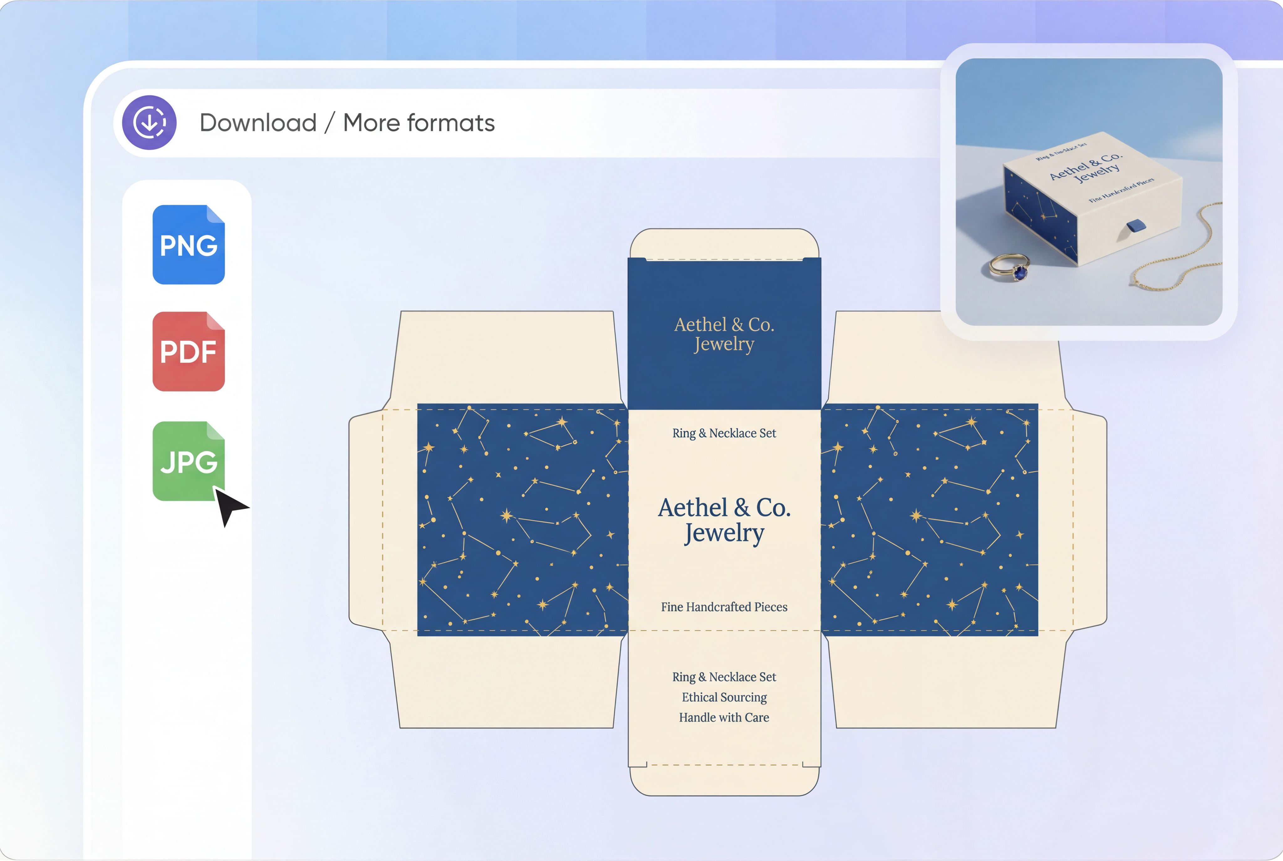 dieline of jewelry box