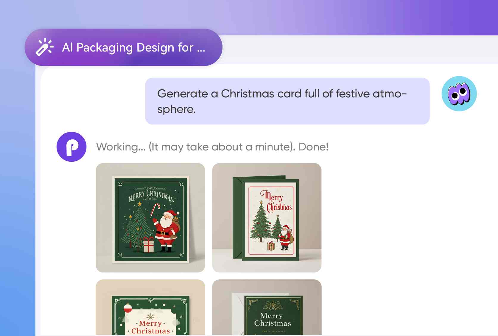 Chat your way to a unique Christmas card