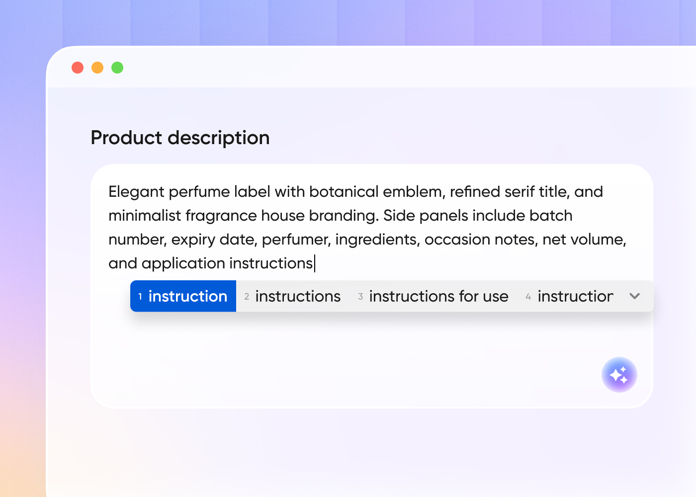 Step 1: Input your label ideas