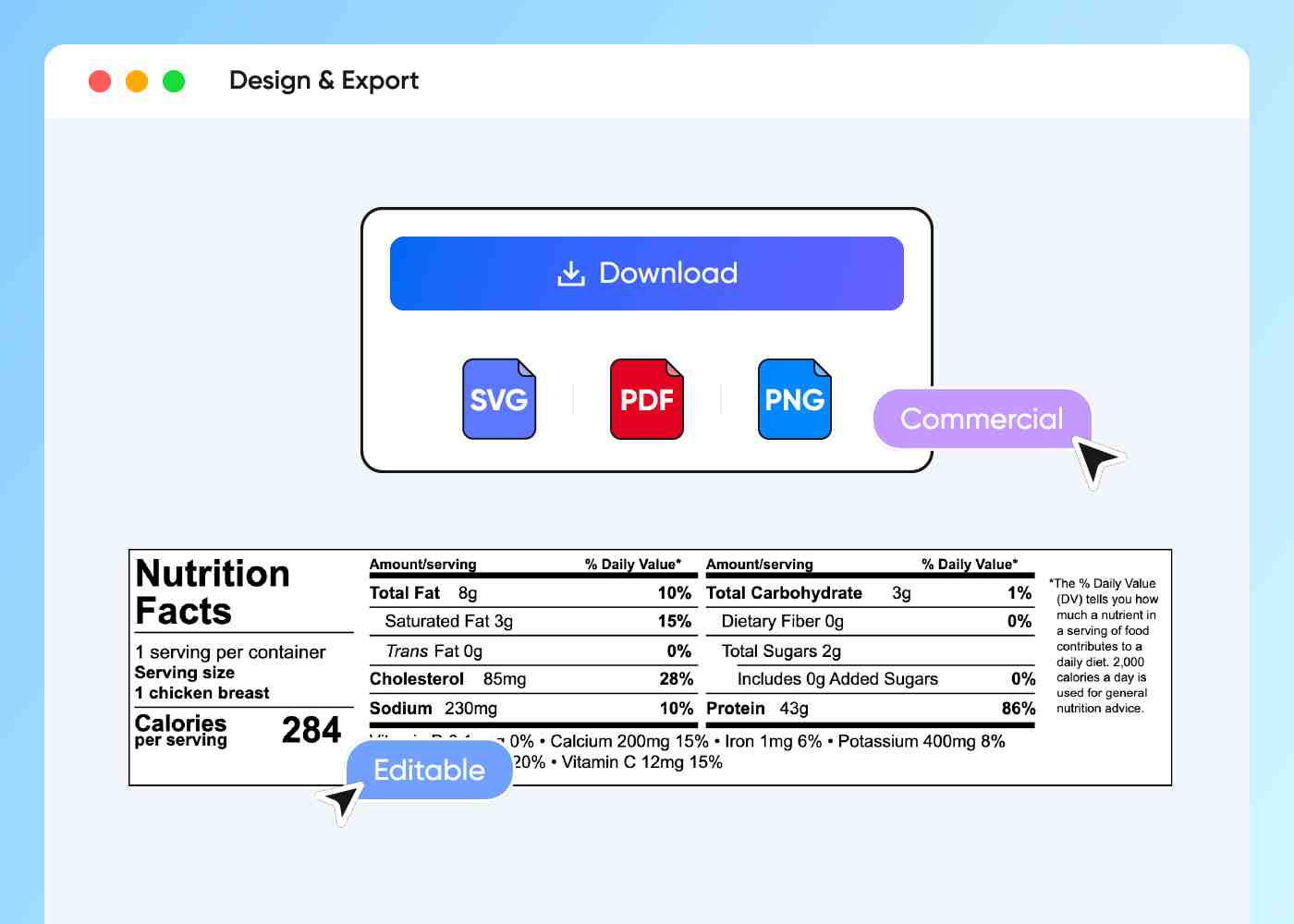 Step 3: Download your nutrition facts label&nbsp;