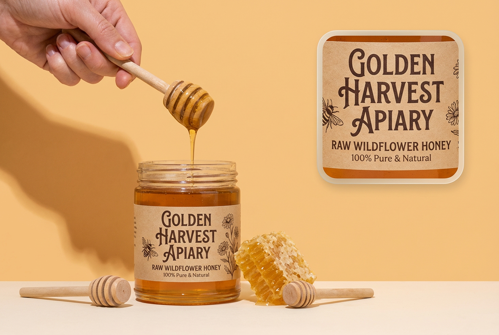 Create honey labels that fit any jar or packaging style