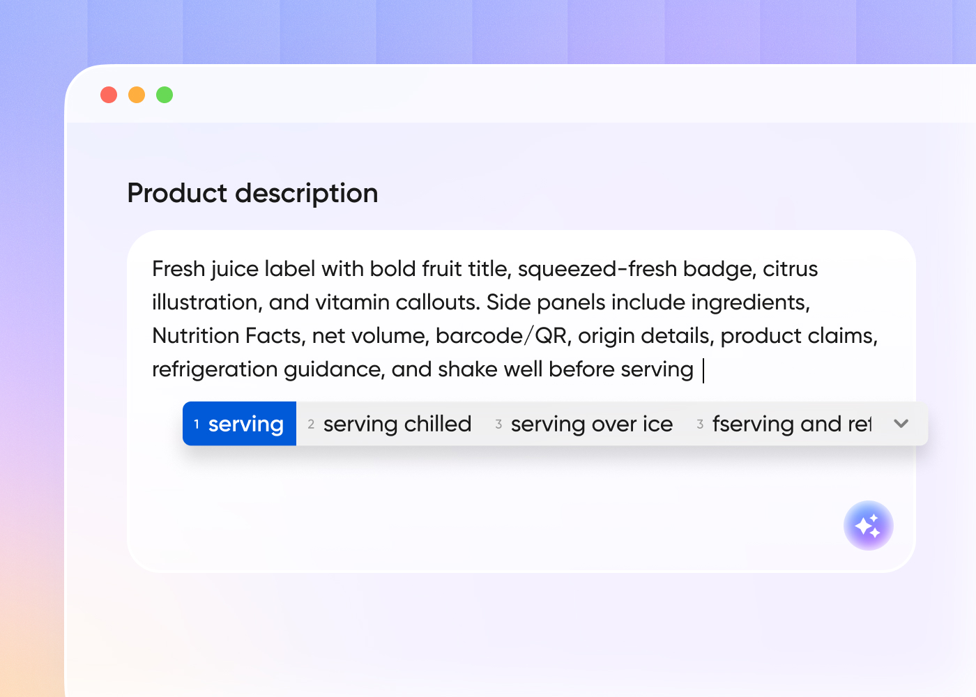 Step 1: Describe your juice