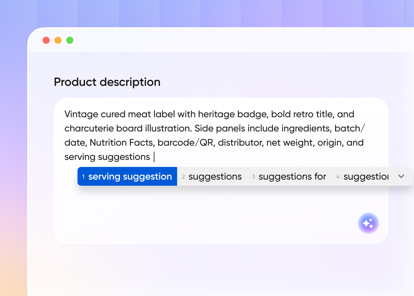 Step 1: Describe your meat product