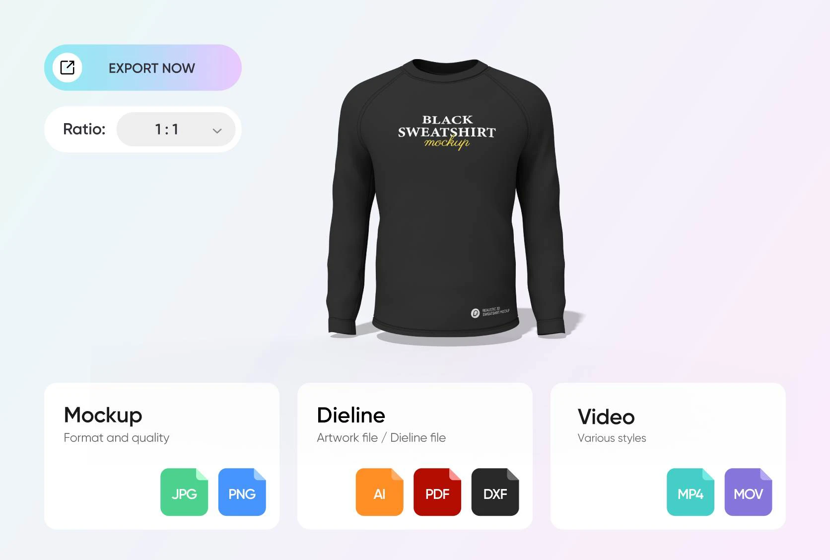 Export your mockup in many formats