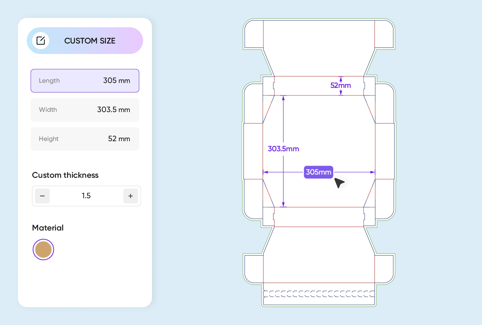 Full adjustable options and 3D previews
