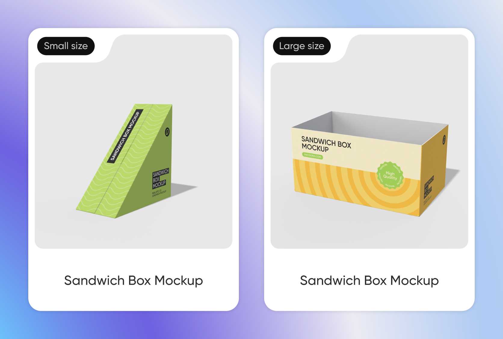 Varied packaging dimensions for sandwiches