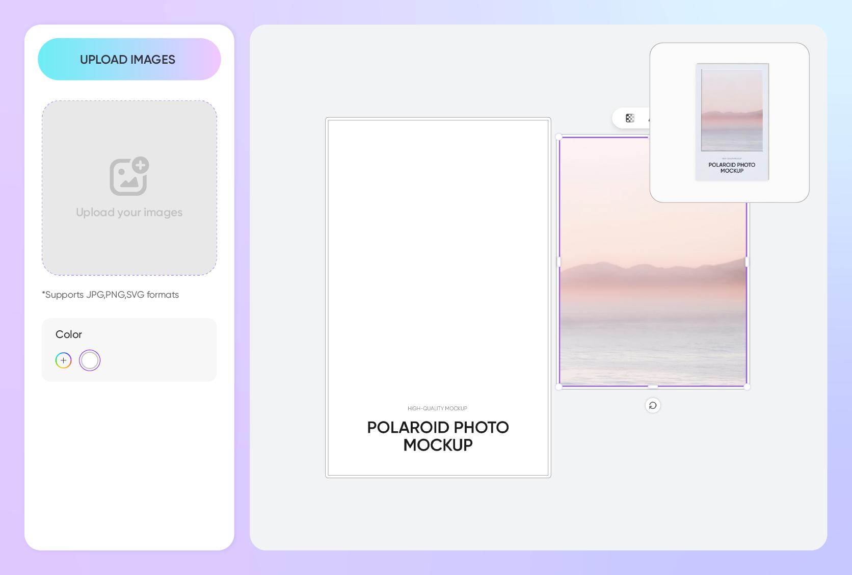 Establish theme with custom photos and texts