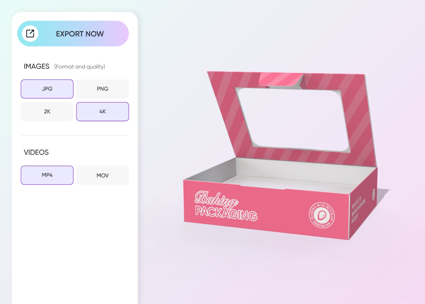 Step 3: Download your baking packaging