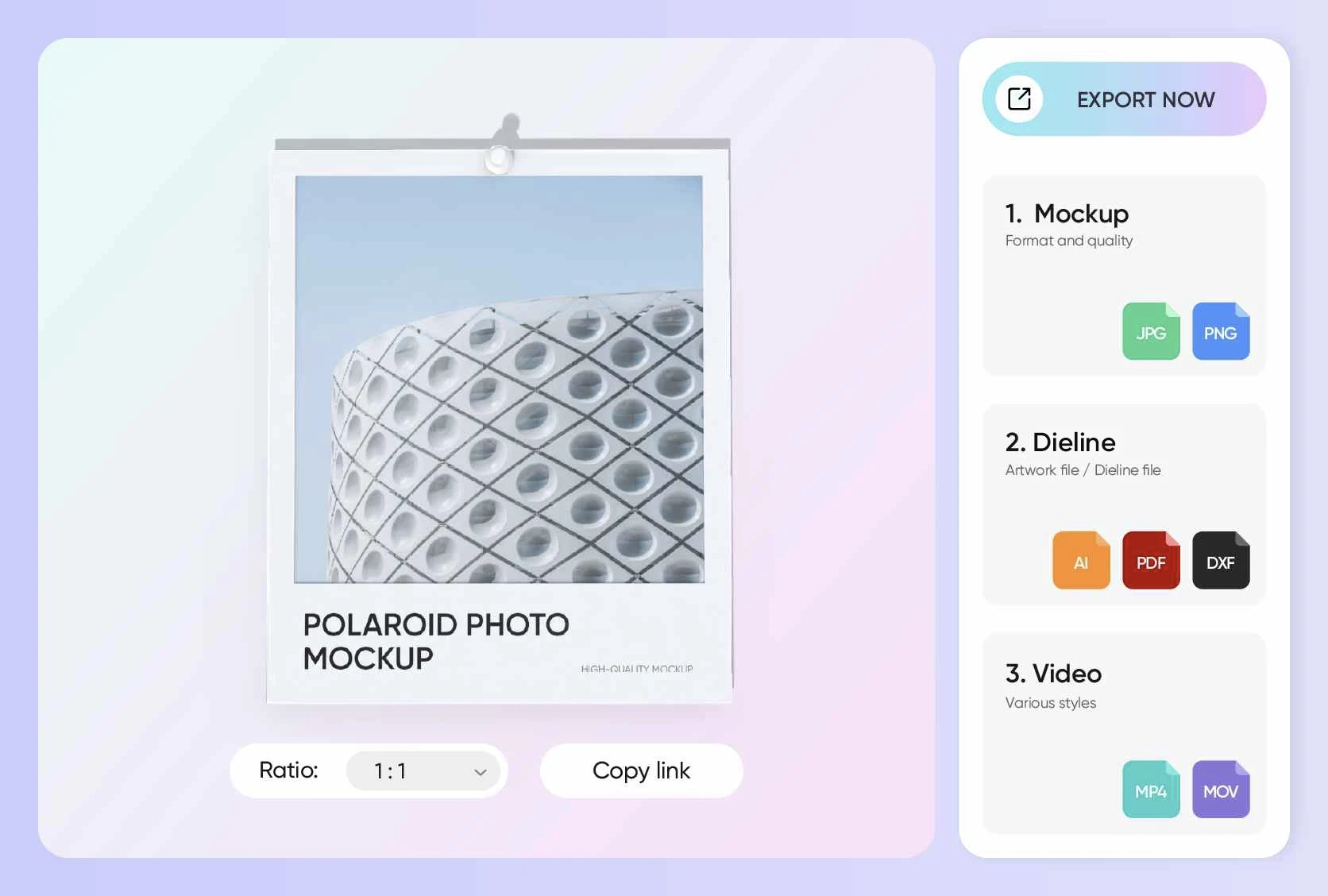 Showcase your design in right export formats