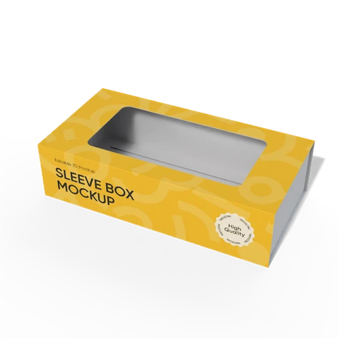 Loaf cake box sleeve box mockup