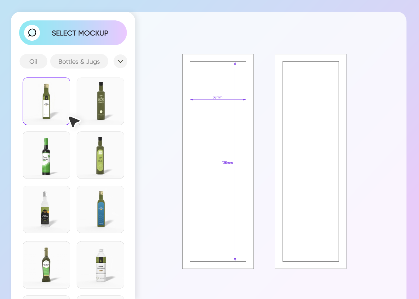 Step 1: Select an olive oil bottle mockup