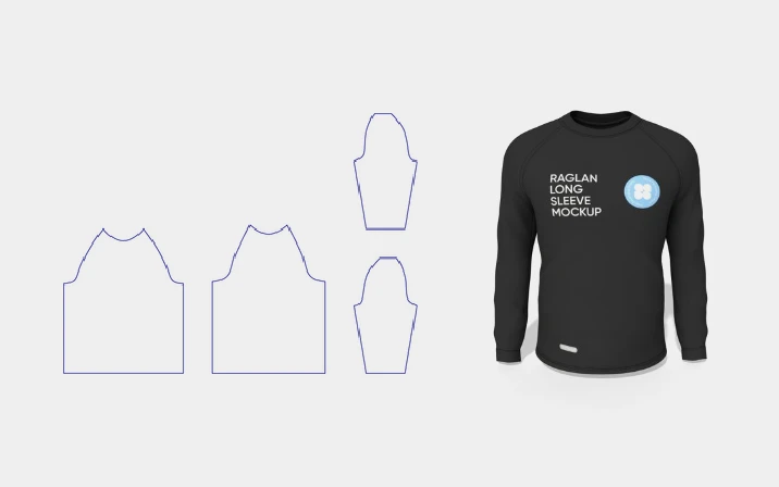 Long-sleeve black T-shirt template