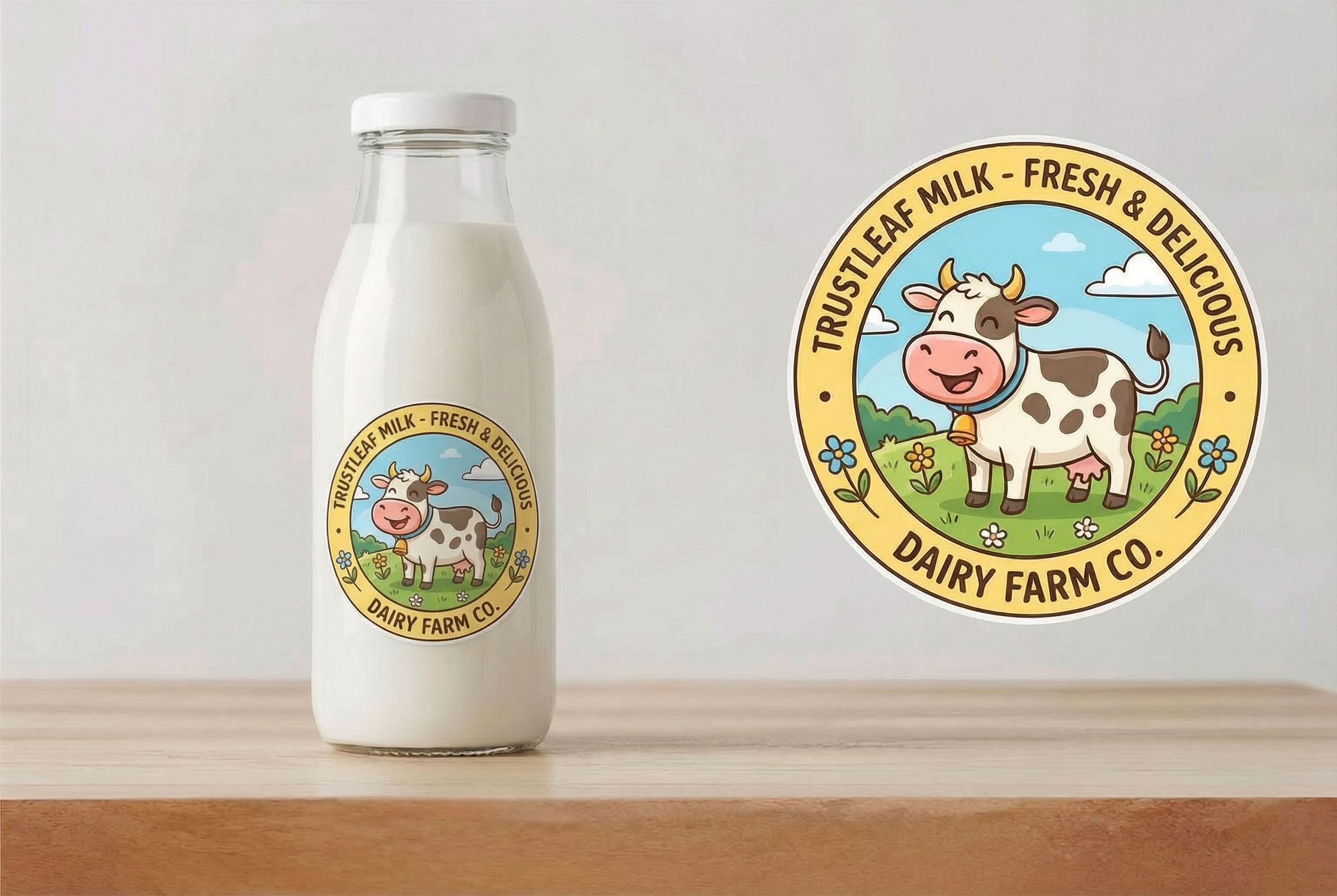 Sticker design for custom packaging