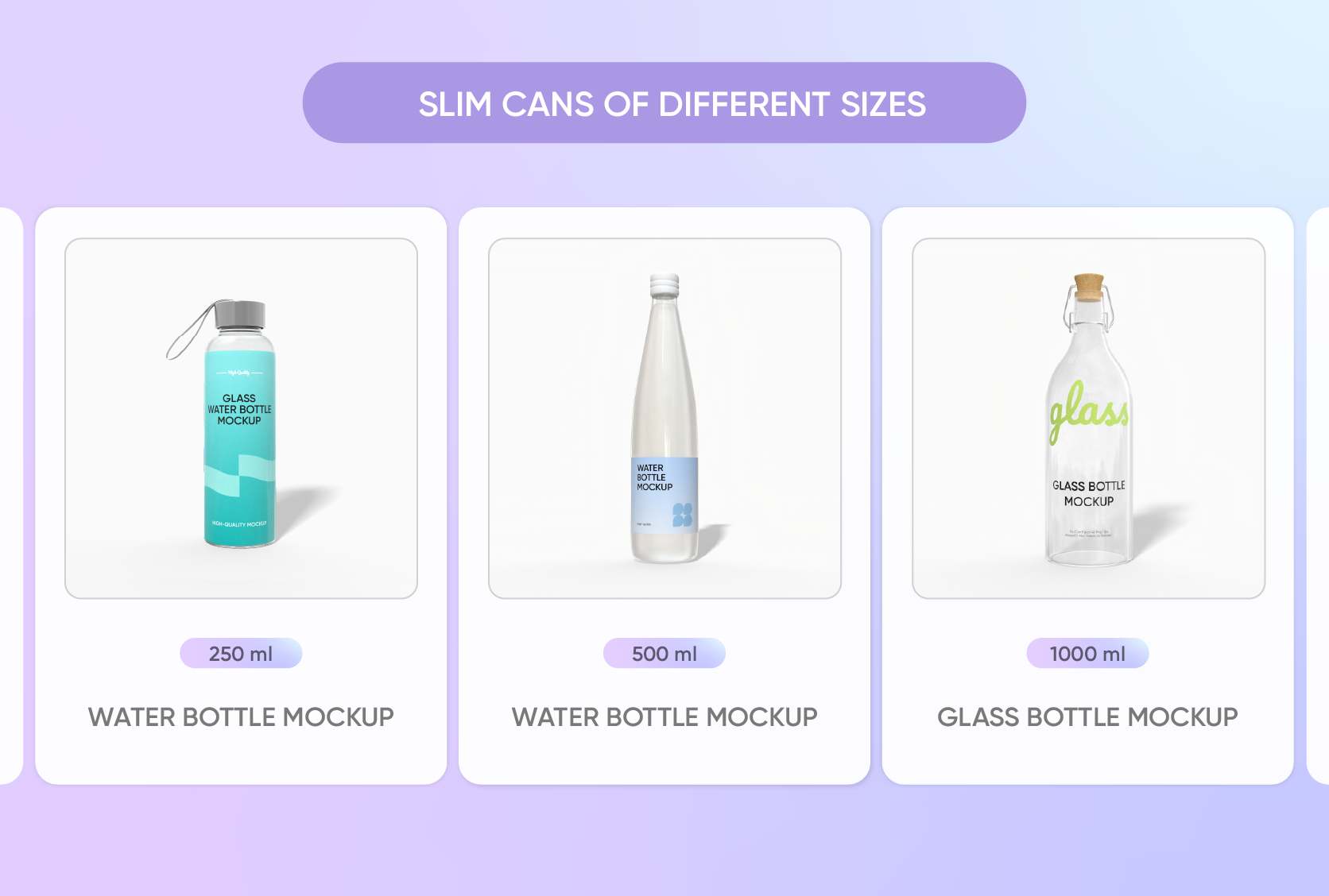 Highly customizable bottle mockup designs