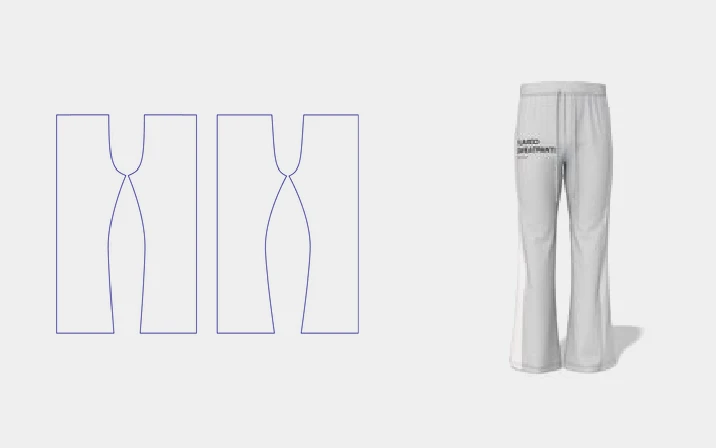 Flared sweatpants template
