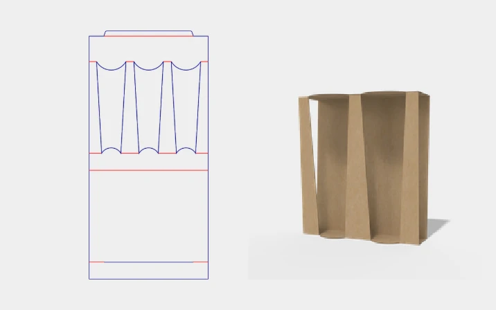 Corrugated shot glass box dieline