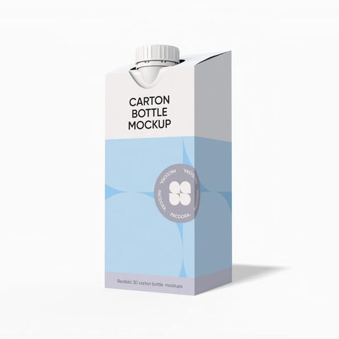 Maqueta de botella de cartón de jugo