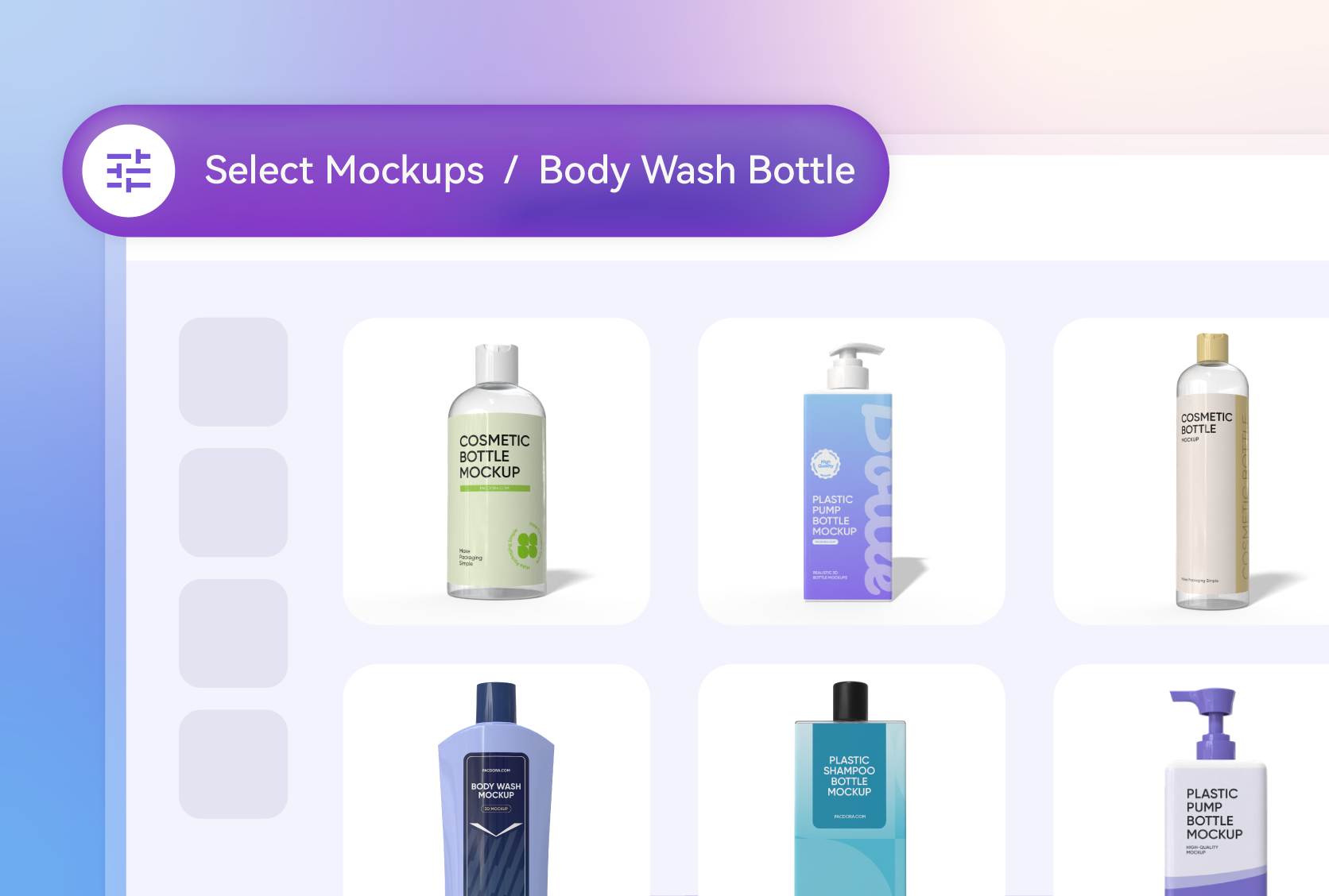 Multiple body wash packaging styles